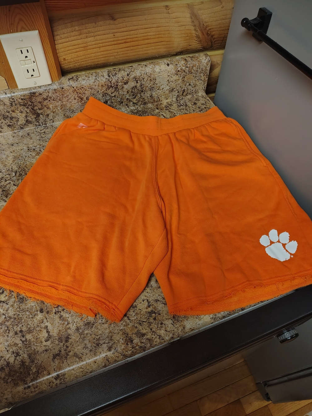 Russell Athletic Orange Clemson Men's Athletic Shorts with Paw